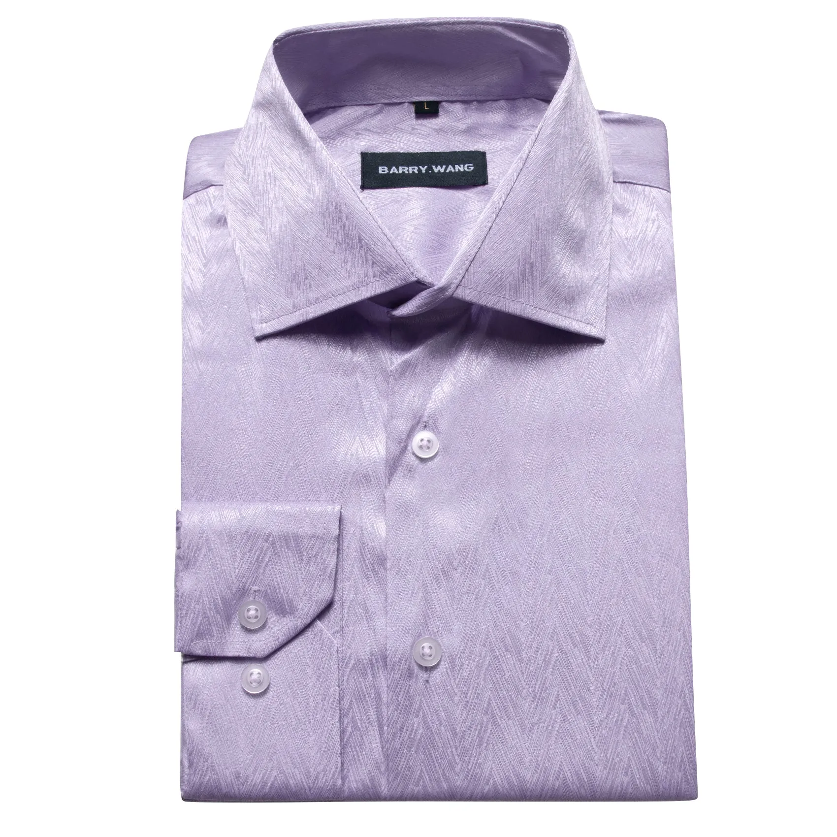 Barry.wang Purple Solid Silk Shirt