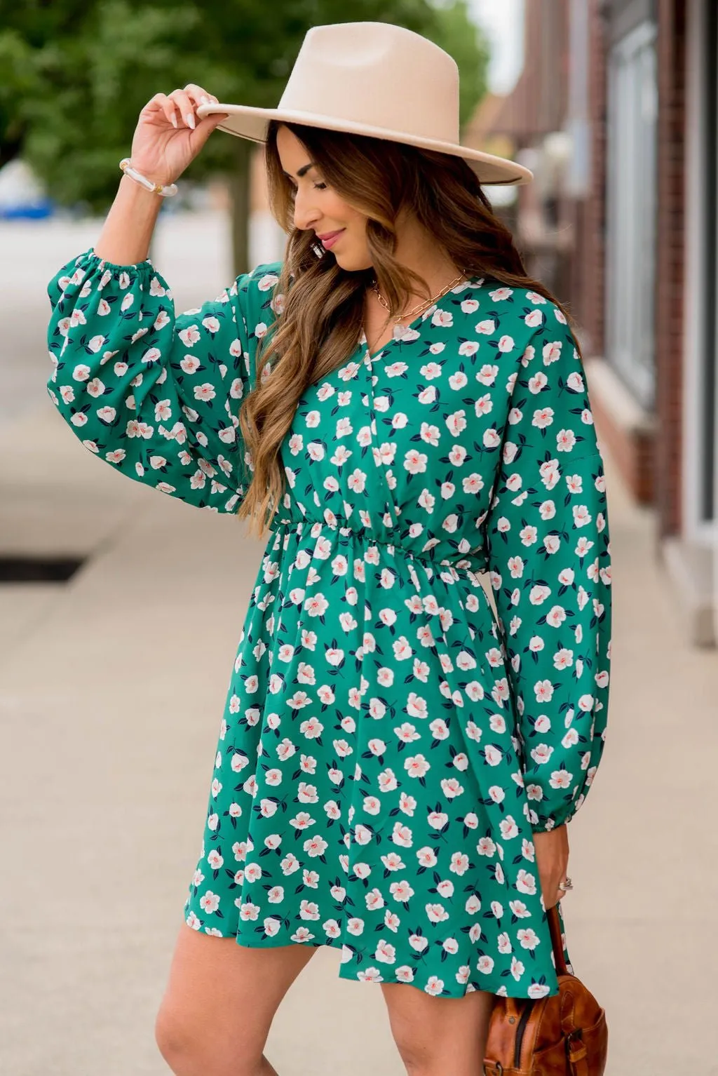 Floating Floral Wrap Top Dress