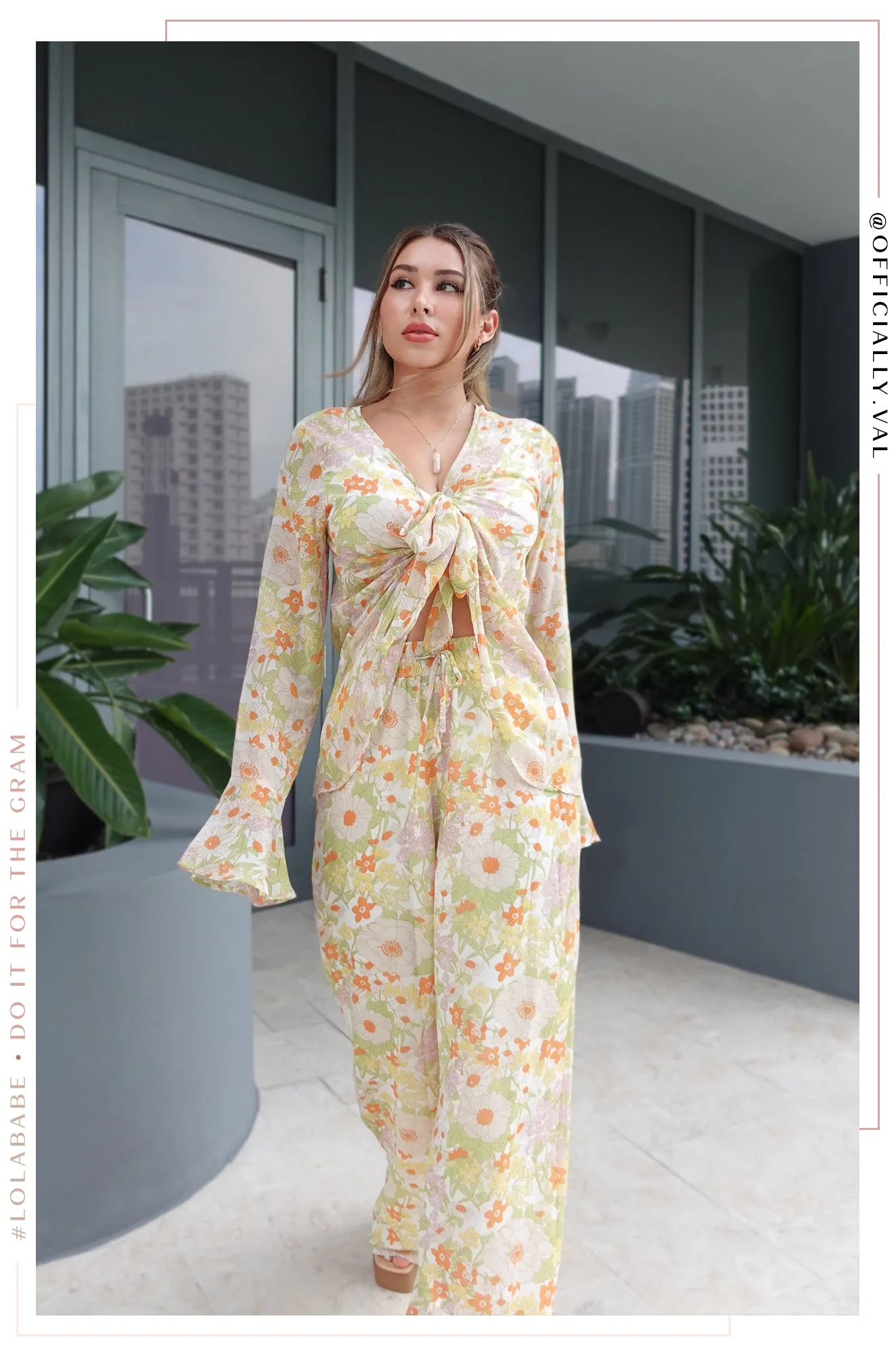 Nadiah High Waist Straight Leg Pant - Floral
