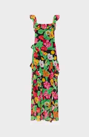 Tulip Rosette Ruffle Maxi