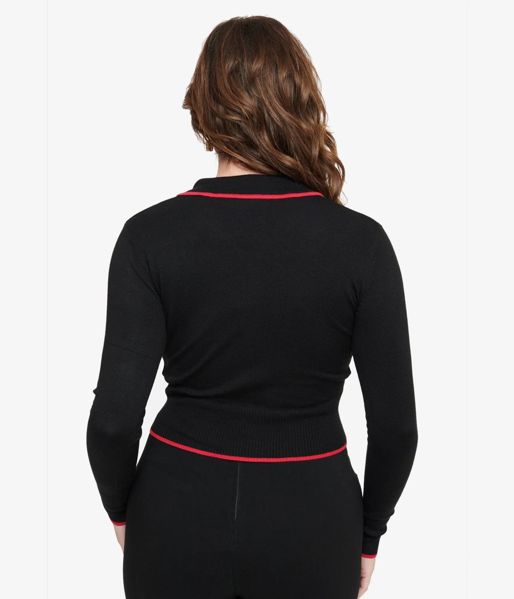 Voodoo Vixen 1950s Black & Red Western Rose Cardigan